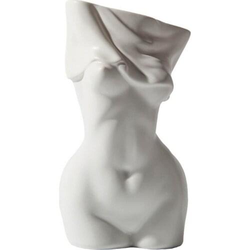 Woman Body Art Flower Vase Female Body Statue Ceramic Vase Art Home Desktop Decoration Flower Pot Plants Holder Container