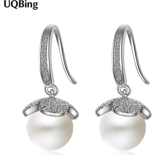 Fashion New 925 Sterling Silver CZ Zircon Pear Drop Earrings Women Dangle Jewelry Gifts