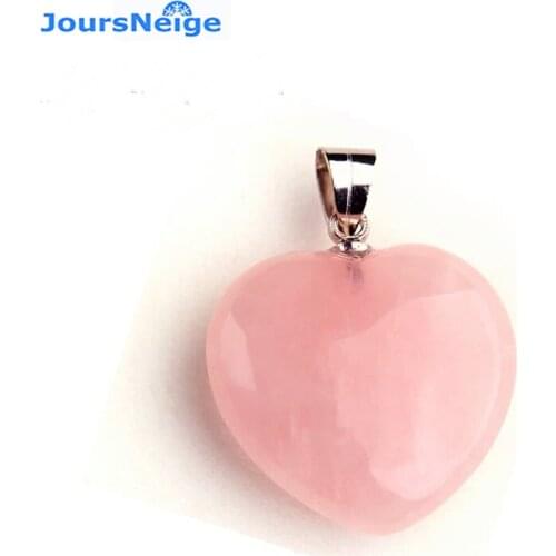 Wholesale Pink Natural Crystal Pendant Heart shaped Crystal Necklace Lucky for Women Female Models Sweet Fashion Jewelry