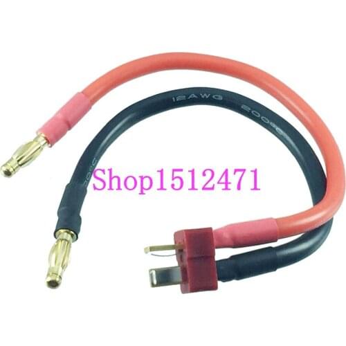 1pce T-Plug Deans Male to 4mm Banana Bullet charger lead cable for lipo Battery