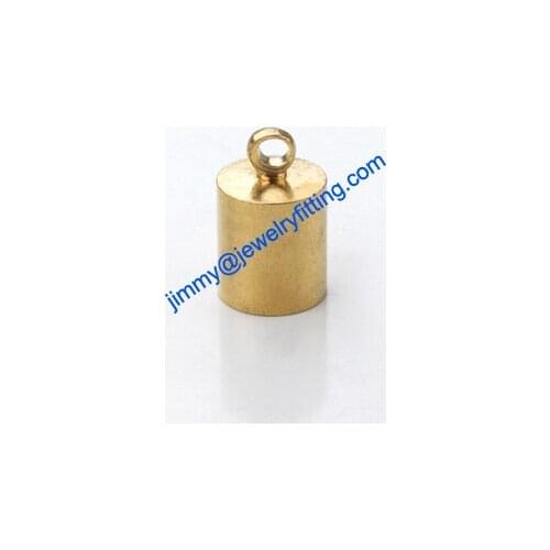 2013 Jewelry findings raw brass End caps for laether cord clasp crimp end cap chain end caps 8*13mm