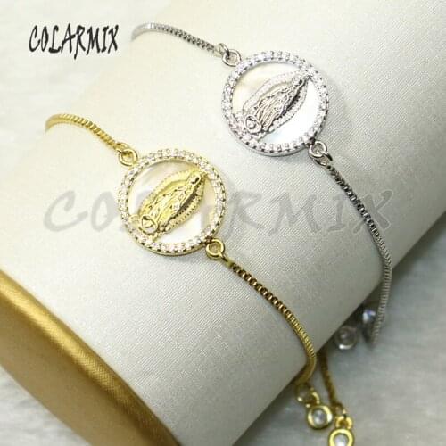8 PcsVirgin mary bracelets shell charm bracelets zircon accessories jewlery for women 9597
