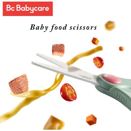 BC Babycare Portable Baby Food Mills Ceramic Scissors Vegetable Fruit Feeding Aid Scissors Kids Supplies Tableware BPA Free