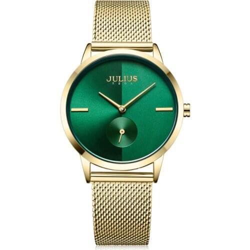 New Julius Lady Womens Watch MIYOTA Fashion Hours Stainless Steel Bracelet Business Clock Girls Birthday Valentine Gift Box