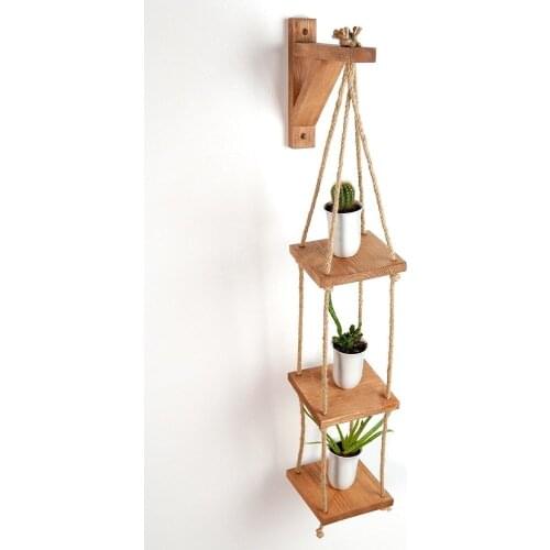 Wood Drawstring Decorative Flying Rack Jardiniere Flower bed