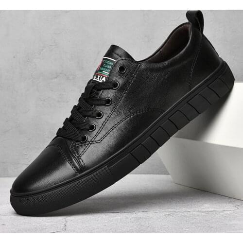 Mens Comfortable Casual Shoes Fashion Sneakers Outdoor Shoes Genuine Leather Flat Shoes Breathable Walking Shoes
