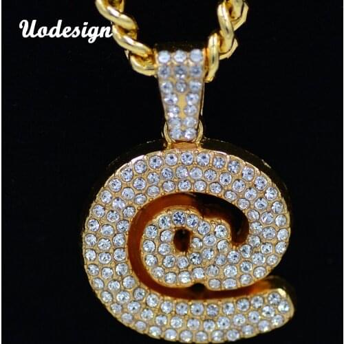 Men Hip hop Iced out bling @ shape pendant necklaces AAA zircon Fashion pendants necklace hip hop jewelry luxury gift