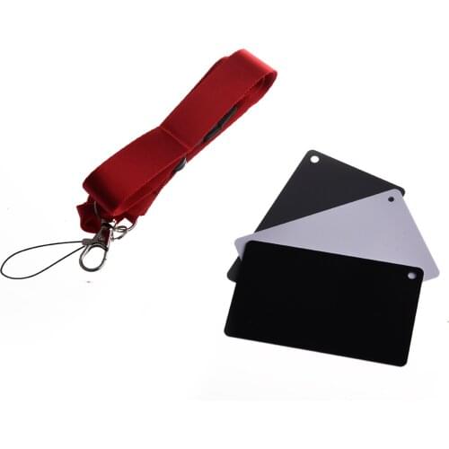 EDT-3 in 1 Digital 18% Gray / White / Black Card Set White Exposure Balance+Strap UK