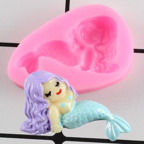 Mermaid Silicone Mold DIY Party Cake Border Fondant Cake Decorating Tools Polymer Clay Candy Mold Chocolate Cookie Baking Moulds