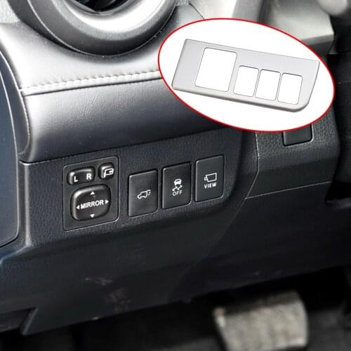 Chrome Rearview Mirror Adjustment Panel Switch Cover Styling Refit Interior Moulding Accessory For Toyota RAV4 2016 2017 Acc