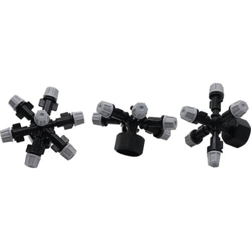 2 Sets 5-Way 6-Way 7-Way Atomization Grey Nozzles Kit 360 Degree Misting Multi-way Sprinklers Garden Agriculture Irrigation Tool