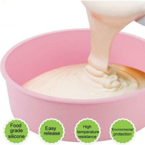 4/6/8 Inch Round Cake Mold Kitchen Chocolate Jelly Bread Baking Tool Silicone Material Color Random Delivery