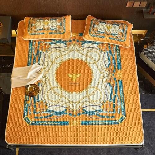 Thailand Latex Mats 3-piece Air-conditioning Mat Tencel Ice Silk Soft Mat Student Dormitory Summer Washed Mat Matress Cover