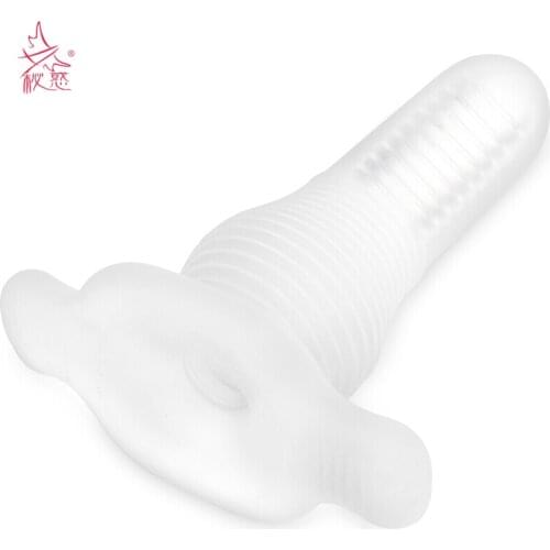 Mihuo Reusable Crystal Condom Silicone Male Delay Spiral Anal Penis Sleeve Extender Spray Condoms Intimate Goods Adult Sex Toys