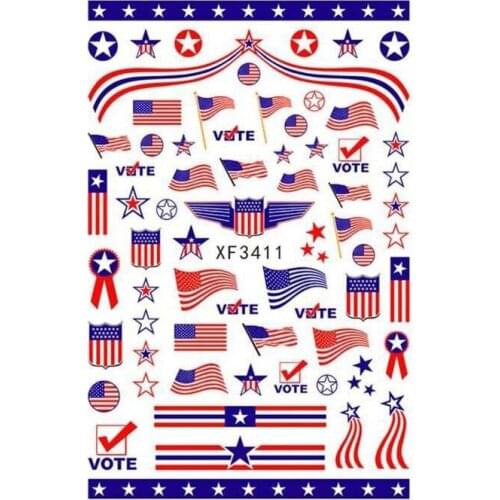 New cross-border exclusively for the United States Independence Day nail stickers flag element butterfly flame nail stickers