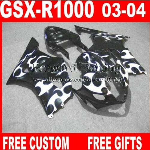 Motorcycle Fairings for 2003 2004 SUZUKI GSXR1000 K3 fairing kits 03 04 brand new GSXR 1000 GSXR 1000 white black 7 gifts EJ735
