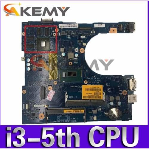 Original Laptop motherboard For DELL Inspiron 5558 i3-5005U CN-0RF6GF 0RF6GF LA-B843P SR244 N16V-GM-B1 DDR3 Mainboard