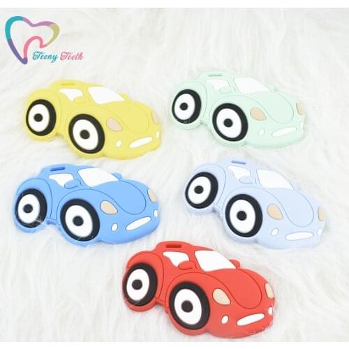2 PCS Cartoon Dog Silicone Teether Cute Toys Chewable Animal Baby Product DIY Nursing Teething Pendants Food Grade Baby Teether