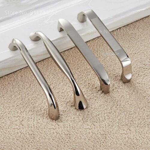 "Silver Drawer Cupboard Pull Zinc Alloy Nordic Style Cabinet Kitchen Handle Mirror Dresser Closet Hardware Bathroom Knob"
