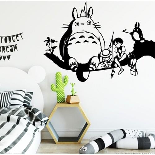 Cute Totoro Wall Sticker Vinyl Wallpaper For kids Room Decor Waterproof Totoro Wall Art Decal stickers muraux