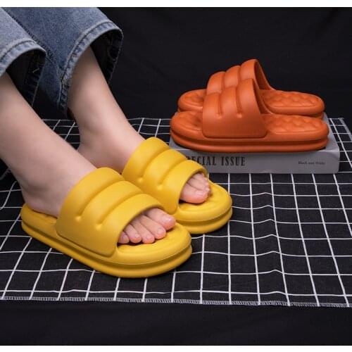 Summer EVA Sofa Slides Women Anti-slip Sandals Bathing Shoes Men Thicken Slipper for Female Mens Slippers Indoor Slides Man