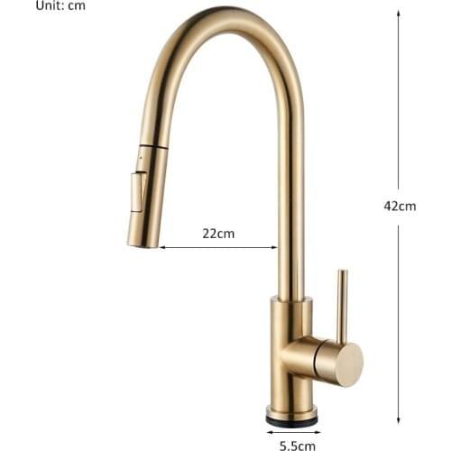 Champagne Bronze Gold Sensor Kitchen Faucets Sensitive Smart Touch Control Faucet Mixer Tap Touch Sensor Smart Kitchen Taps