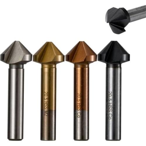 90 Degree Deburring Chamfering Tool 6.3-40mm 3 Flutes HSS Cobalt Countersink Drill Bit Reaming Chamfering Mill Cutter
