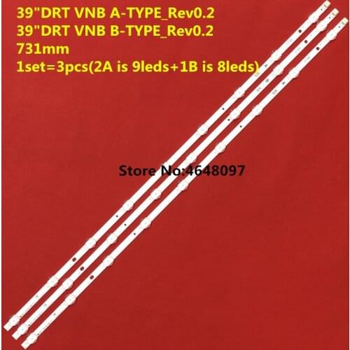 731mm LED Backlight strip 8/9leds For LG LUXOR LUX01390001 Finlux FIN39FHD440BK 39 inch TV VESTEL 39" DRT VNB A B-TYPE