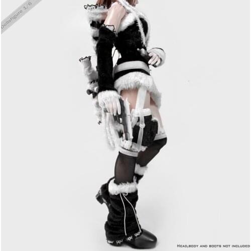 1/6 Dark Christmas Female Soldier Costume Snow Combat Suit Christmas Dress 12 Inch Active Doll Accessories