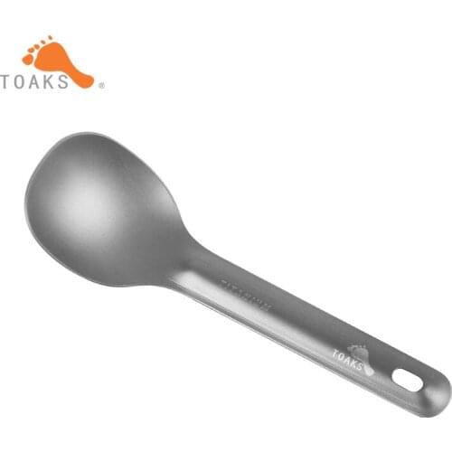TOAKS SLV-10 Titanium Spoon 127mm Titanium Cutlery Ultralight Portable Picnic Pure Titanium Spoon Camping Flateware Only 7.5g
