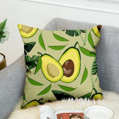 Tropical Plants Pillow Case Polyester Decorative Pillowcases Green Leaves Throw Pillow Cover Square Poszewki Na Poduszki style8