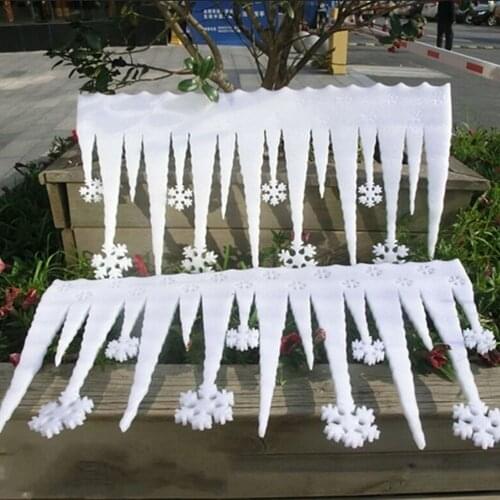 1Pcs Christmas Decorations and Ornament White Snowflake Ice Strip Christmas Tree Skirt Christmas Party DIY Window Decoration
