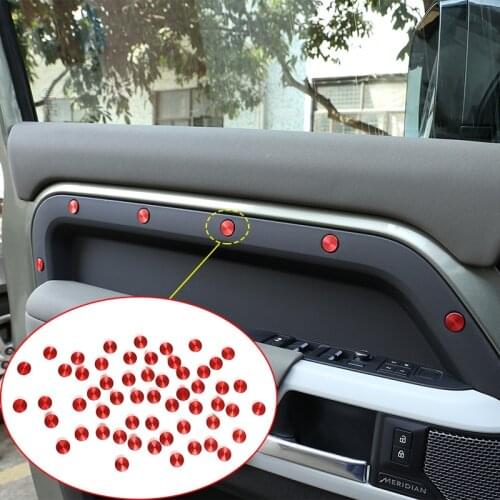 For Land Rover Defender 110 130 2020-21 Aluminum Alloy Red/Silver Car Front And Rear Inner Door Screw Decorative Cover Accessoy