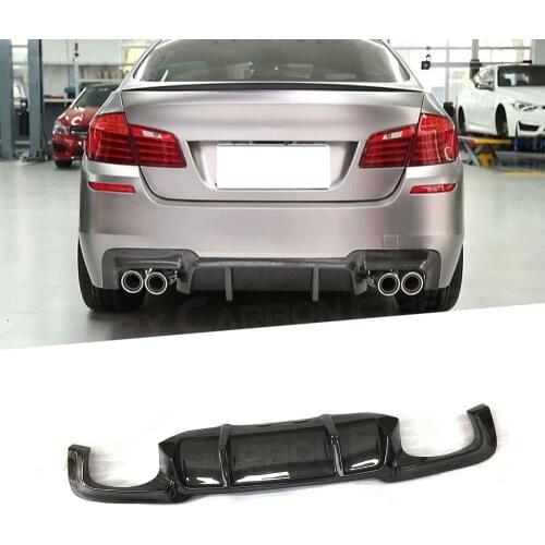 For BMW 5 Series F10 M5 Sedan 2012 - 2017 Rear Diffuser Lip Spoiler Carbon Fiber Fins Shark Style Skid Plate Bumper Guard FRP
