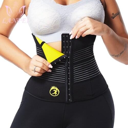 LANFEI Women Waist Trainer Body Shaper Belt Hot Thermo Neoprene Sauna Sweat Cincher Corset Top Workout Fitness Weight Loss Strap