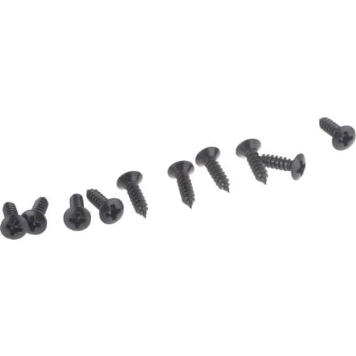 Musiclily 3x12mm Pickguard Mounting Screws for Guitar Bass, Black (50 Pieces)