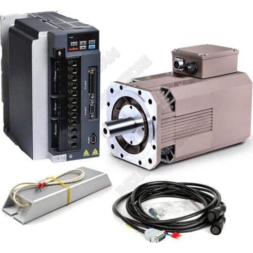 15KW 20HP 8000rpm 94.7Nm AC Servo Spindle Motor Drive Kits 265mm 3PH 380V Constant Power High Speed CNC Lathe Milling Grinding