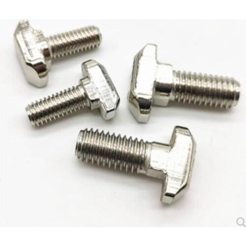 5-10PCS M5 M6 M8 Hammer Head T Bolt Screw Nickel Plated For 2020 3030 4040 Aluminum Profile