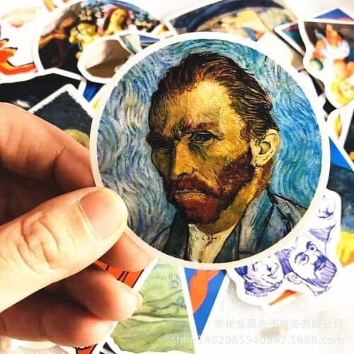 50Pcs Famous Artists Oil Painting Mona Lisa Stickers For DIY Laptop Scrapbooking Graffiti Diary Label Stationery Decor Sticker