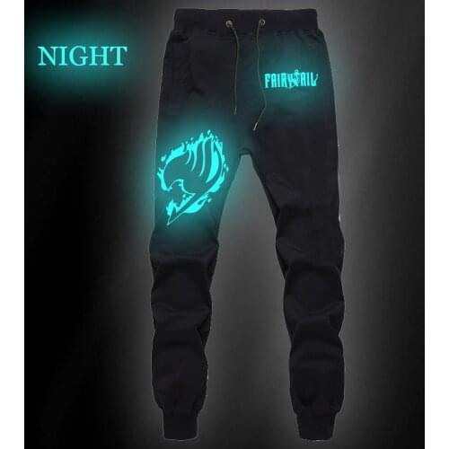 Anime Fairy Tail Luminous Mens Pants Casual Trousers Joggers Bodybuilding Fitness Pants Autumn Winter Sportswear Sweatpants