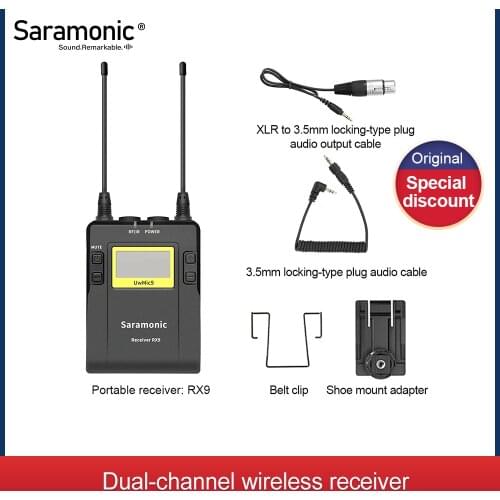 Saramonic UwMic10 Broadcast UHF Wireless Lavalier Microphone System Transmitters and Receivers for Camera&Camcorder&smart phone