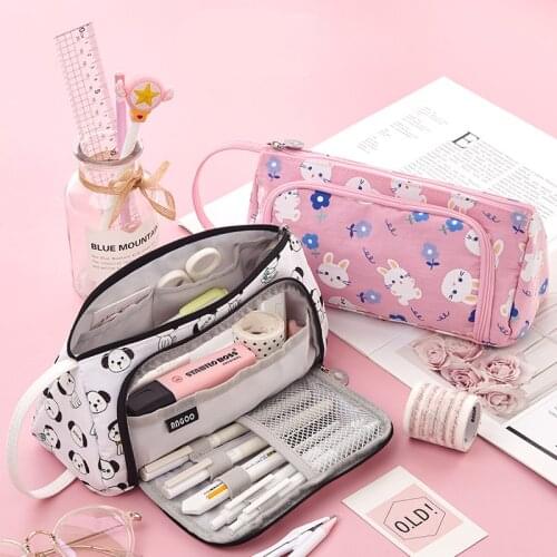 Cartoon Large Capacity Pencil Case Student Pencil Bag Cute Pen Gift Box Portable Pensil Case Pencilcase Kawaii School Stationery