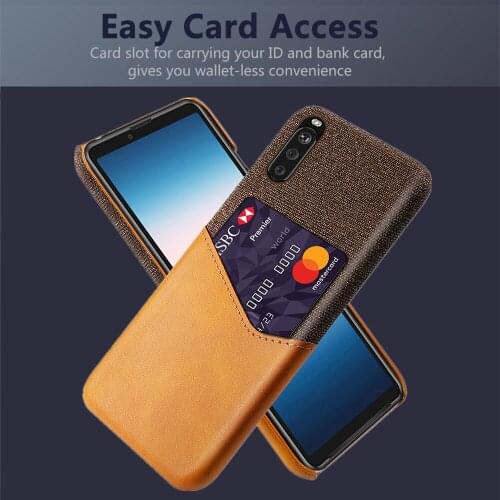 Card Slots Cover On The For Sony Xperia 10 III 5 Plus 1 II 20 2 8 Coque Business Case For Sony X Peria 1 III 10 II Xperia5 Funda
