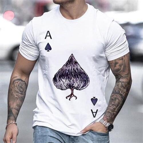 Haikyuu Summer Man White Trend Short Sleeved Loose Poker Black Heart A Print T Shirt Mens Fashion Vintage Oversized Tshirts Men