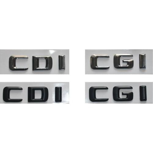 Chrome / Black Plastic CDI CGI Car Trunk Rear Sides 3D Letters Emblem Embelms Badge Badges Letter Sticker for Mercedes Benz AMG