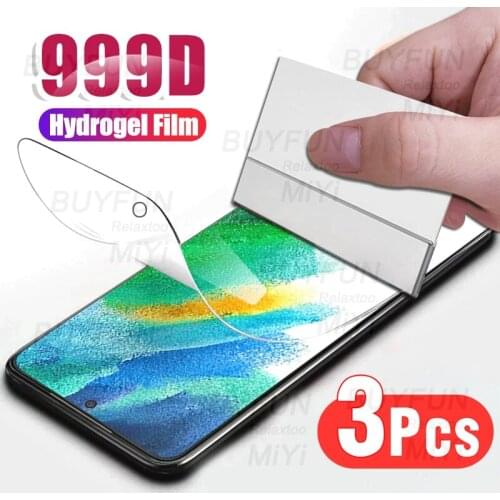 3PCS 999D Full Curved Hydrogel Film for Samsung Galaxy S21FE S21 FE S 21 Faith Fan Edition 2021 Screen Protectors Film Not Glass