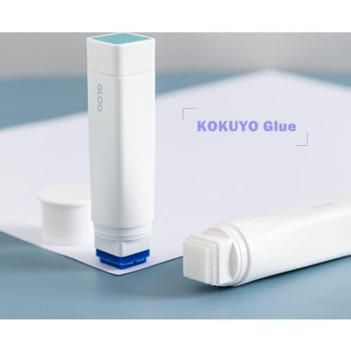 KOKUYO GLOO Glue Stick Blue White Color Right Angle Solid Glue Adhesive Paste for Memo Diary Stationery Office School A6515