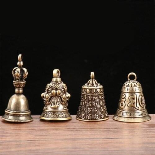 Brass Antique Bell Portable Fengshui Handmade Hand Bell Tea Meditation Alarm Prayer Tibetan Buddhist Bell Handmade Magic Bell