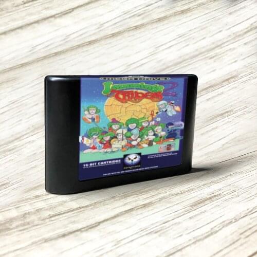 Lemmings 2 The Tribes - EUR Label Flashkit MD Electroless Gold PCB Card for Sega Genesis Megadrive Video Game Console