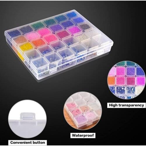Hot 30 Grids Large Diamond Painting Storage Tools Containers Plastic Bead Organizer Diamond Embroidery Accessories Box Only